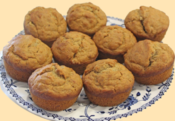 Vegan Banana Muffins on a Plate