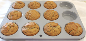 Fresh Vegan Banana Muffins just out of the oven