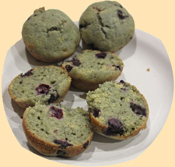 Sliced Fresh Vegan Blueberry Muffins