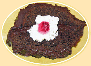 bundt chocolate cake slice