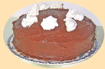 chocolate cake with cream